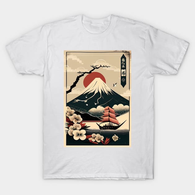 Japanese Poster Style Artwork T-Shirt by BeachBumPics